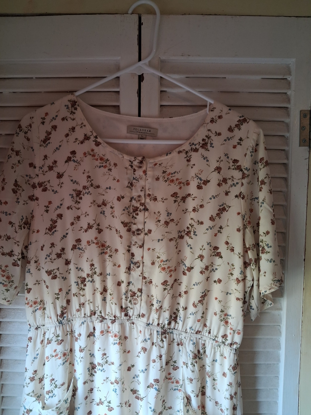 Polagram Cream Maxi Dress with Brown & Orange Floral Print